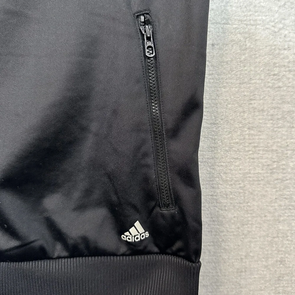 Adidas Men's Large Jacket 3-stripes Black Lightweight Full Zip Athletic‎ wear